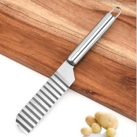 Potato Wave Knife Vegetable Planer Stainless Steel Stripe Cutting Equipment Wave Rolling Cutter Wave Cutter Wave Slicer Kitchen Accessories Gadget Too