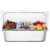 Countertop Food Serving Display Container, 5 Pan Stainless Steel Food Serving Tray