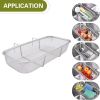 Sink Drain Strainer Basket, Stainless Steel Side Hanging Kitchen Food Waste Filter, Rectangular Fine Mesh Kitchen Sink Caddy