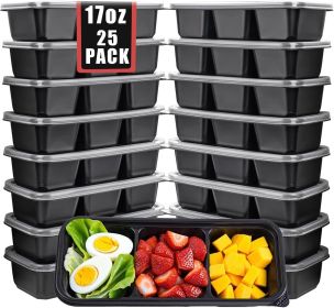 Bento Box For Kids, 4 Pack 3 Compartments Meal Prep Containers Reusable Lunch Containers, Food Storage Containers With Lids