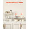Adjustable Kitchen Cabinet Shelf Organizer, Expandable 2 Tier Cabinet Shelf, Stackable Countertop Organizers and Storage Shelf Risers