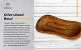 Mediterranean Olive Wood Multi-Purpose Bowl - Handcrafted Natural Wooden Serving Dish, Unique Long Wavy Decorative Tray for Snacks, Salsa, Charcuterie