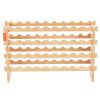 36 Bottle Stackable Modular Wine Rack, 4-Tier Solid Bamboo Wood Storage Racks, Floor Freestanding Wines Holder Display Shelf