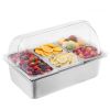Countertop Food Serving Display Container, 5 Pan Stainless Steel Food Serving Tray