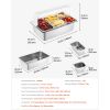 Countertop Food Serving Display Container, 5 Pan Stainless Steel Food Serving Tray